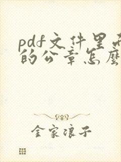 pdf文件里面的公章怎么去掉