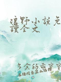 浪野小说免费阅读全文