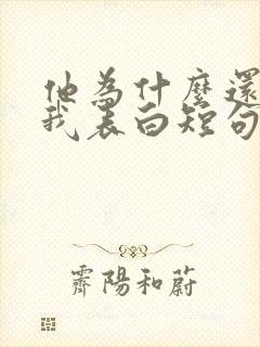 他为什么还不向我表白短句