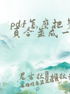 pdf怎么把多页合并成一页