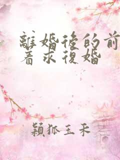 离婚后的前夫哭着求复婚