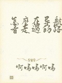 怎么在导航上查看走过的路线