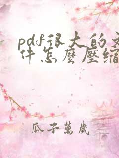 pdf很大的文件怎么压缩到很小