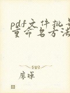 pdf文件批量重命名方法
