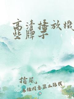 高清播放机有哪些牌子