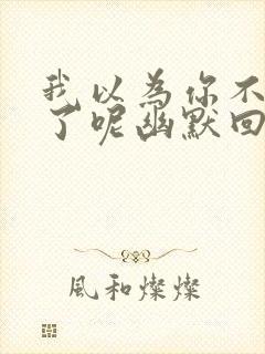 我以为你不理我了呢幽默回答