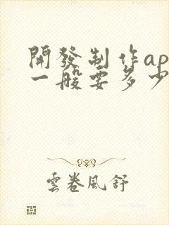 开发制作app一般要多少钱