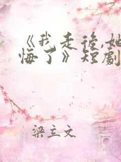 《我走后,她后悔了》短剧