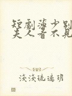 短剧薄少别演了夫人看不见