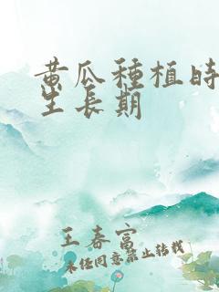 黄瓜种植时间和生长期