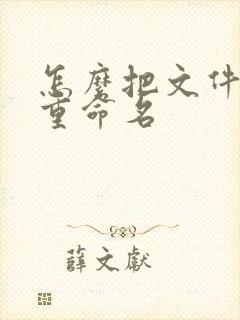 怎么把文件批量重命名