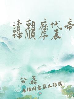 清朝历代帝王年号顺序表