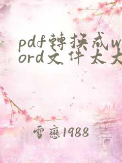 pdf转换成word文件太大怎么办