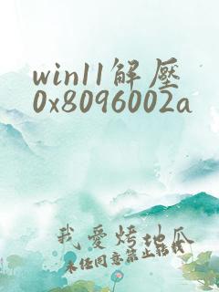 win11解压0x8096002a