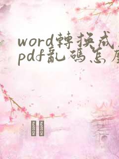 word转换成pdf乱码怎么解决