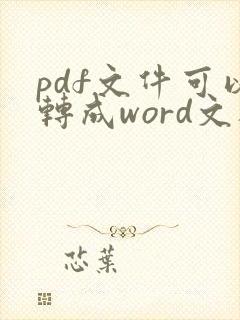 pdf文件可以转成word文档