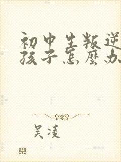 初中生叛逆期的孩子怎么办
