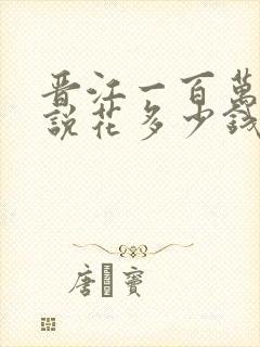 晋江一百万字小说花多少钱