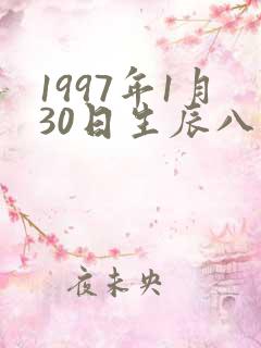 1997年1月30日生辰八字