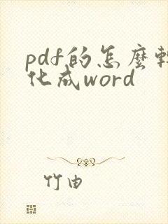 pdf的怎么转化成word