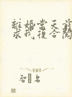 离婚当天前夫跪求我复合阅读全文