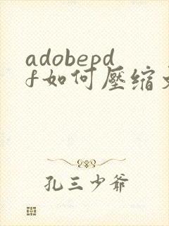 adobepdf如何压缩文件大小