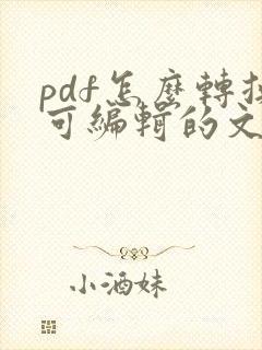pdf怎么转换可编辑的文件