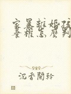 家暴离婚孩子抚养权怎么判