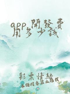 app 开发费用多少钱