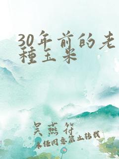 30年前的老品种玉米