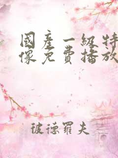 国产一级特黄录像免费播放