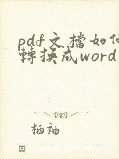 pdf文档如何转换成word文档