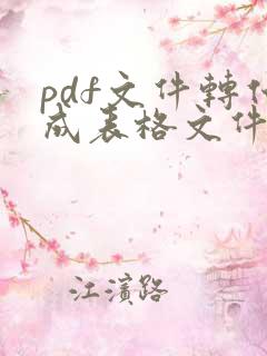 pdf文件转化成表格文件