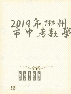 2019年郴州市中考数学试卷及答案
