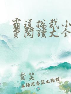 霸道总裁小说免费阅读大全完结