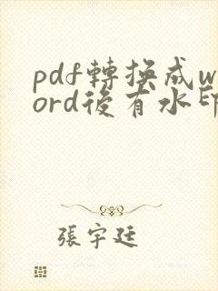 pdf转换成word后有水印怎么去掉