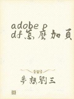 adobe pdf怎么加页码