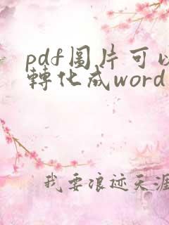 pdf图片可以转化成word