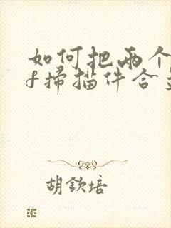 如何把两个pdf扫描件合并成一个