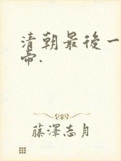 清朝最后一位皇帝.