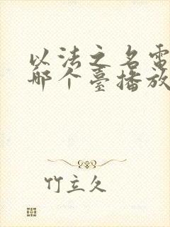 以法之名电视剧哪个台播放