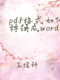 pdf格式如何转换成word文档格式手机