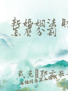 新婚姻法 财产怎么分割