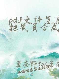 pdf文件怎么把几页合成一页