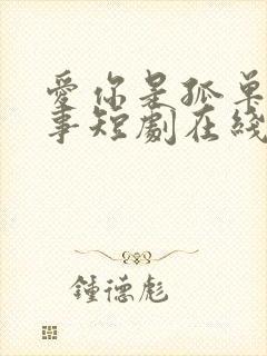 爱你是孤单的心事短剧在线观看