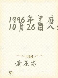 1996年农历10月26日八字算命