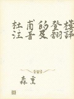 杜甫的登楼原文注音及翻译