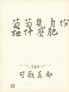 葡萄几月份施肥施什么肥
