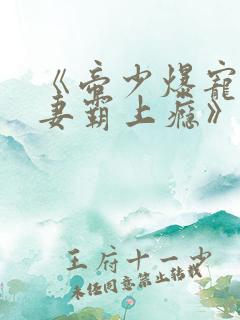 《帝少爆宠:娇妻霸上瘾》
