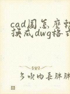 cad图怎么转换成dwg格式